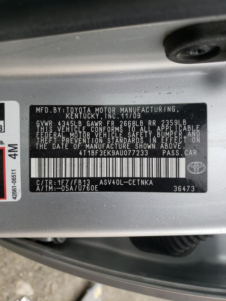 Photo 10 from auction – 2010 TOYOTA CAMRY BASE with VIN 4T1BF3EK9AU077233
