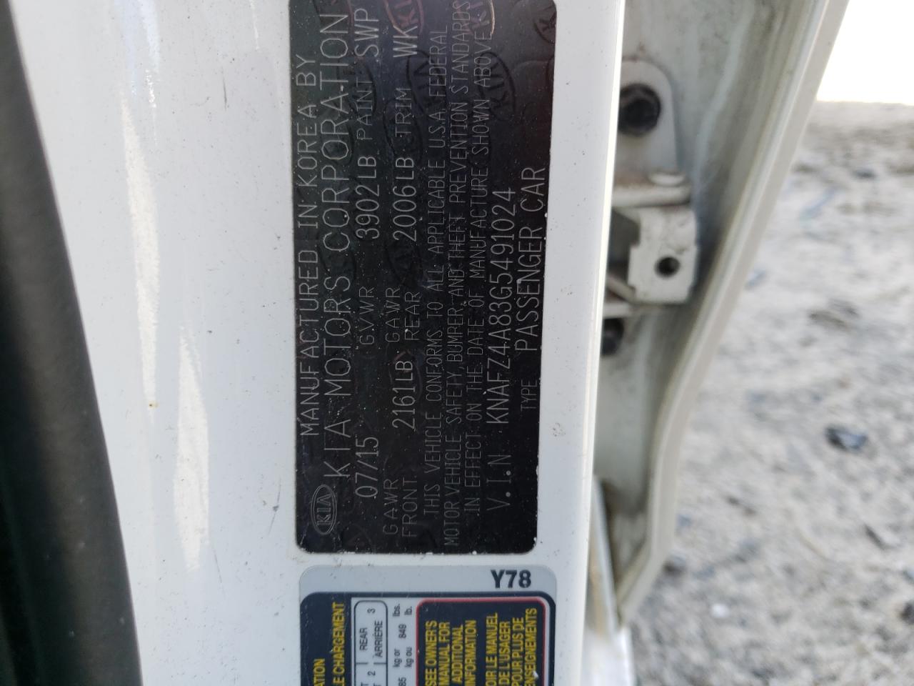 Photo 19 from auction – 2016 KIA FORTE EX with VIN KNAFZ4A83G5491024