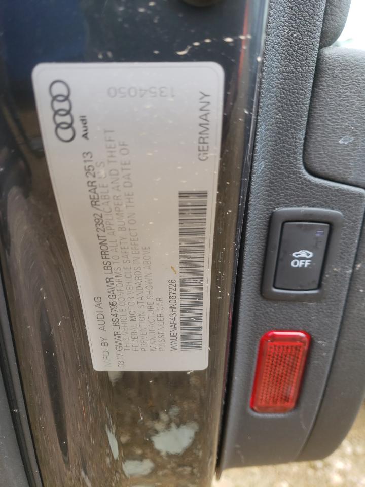 Photo 10 from auction – 2017 AUDI A4 PREMIUM with VIN WAUENAF43HN067226