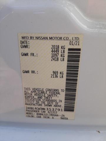 Photo 10 from auction – 2021 NISSAN ALTIMA SR with VIN 1N4BL4CW3MN353791