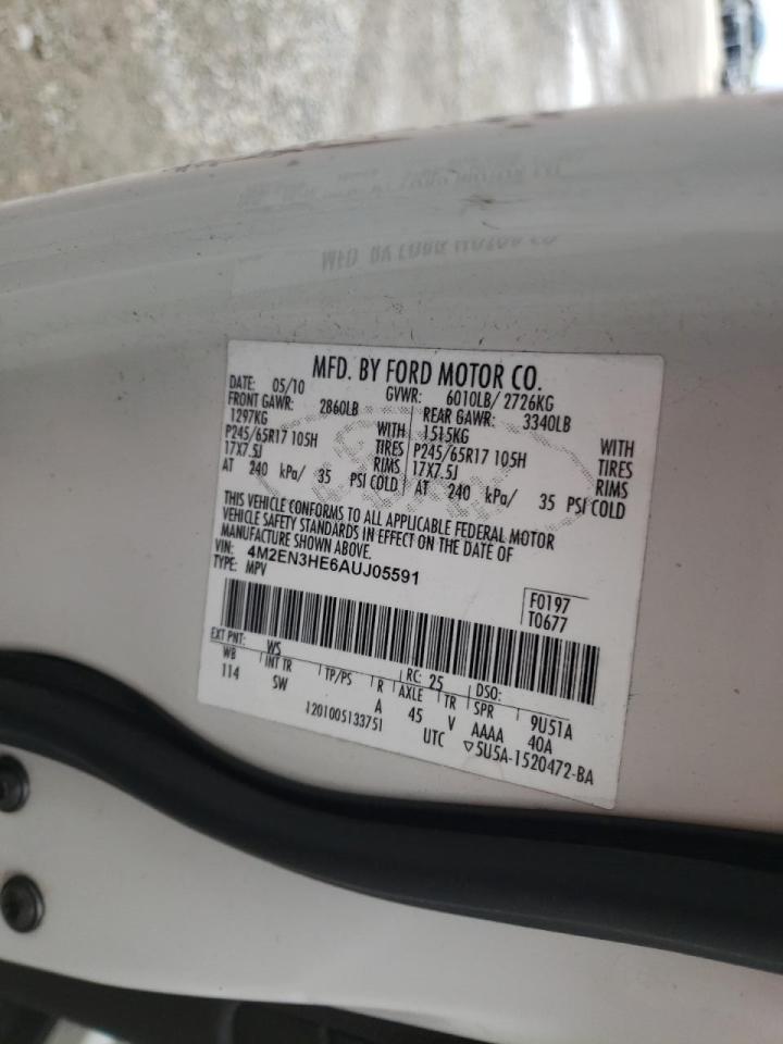 Photo 10 from auction – 2010 MERCURY MOUNTAINEE with VIN 4M2EN3HE6AUJ05591