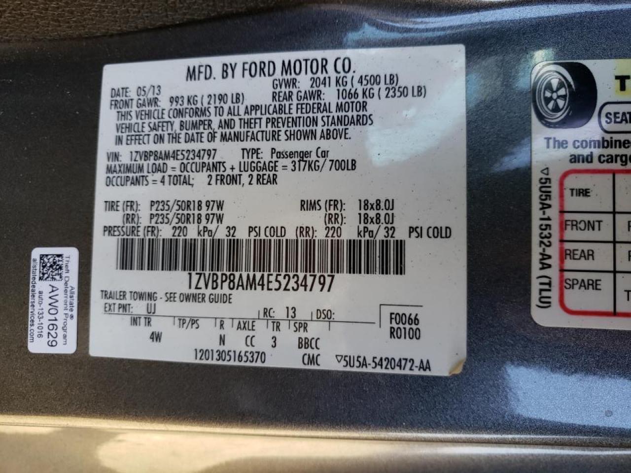 Photo 10 from auction – 2014 FORD MUSTANG with VIN 1ZVBP8AM4E5234797