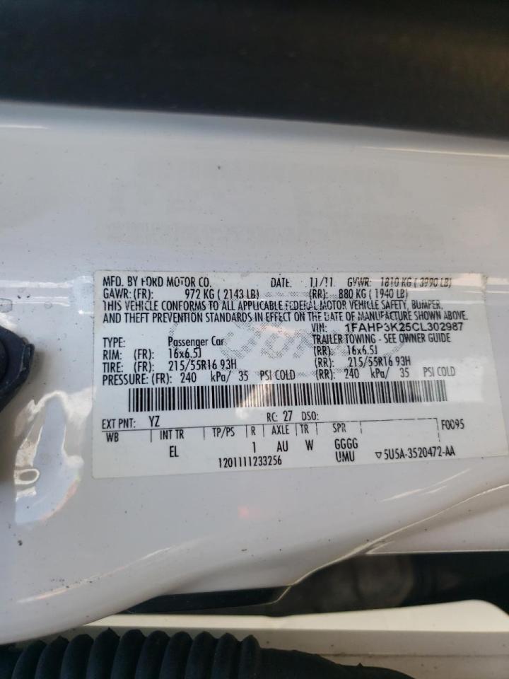 Photo 10 from auction – 2012 FORD FOCUS SE with VIN 1FAHP3K25CL302987