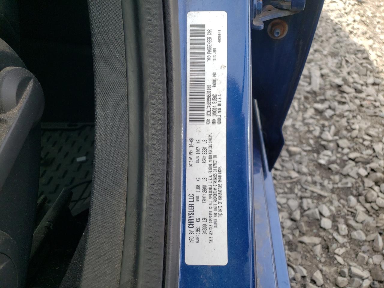 Photo 10 from auction – 2009 CHRYSLER SEBRING LX with VIN 1C3LC46B99N531108