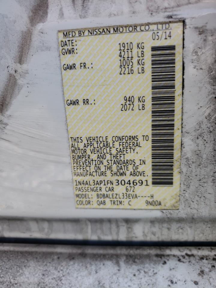 Photo 10 from auction – 2015 NISSAN ALTIMA 2.5 with VIN 1N4AL3AP1FN304691