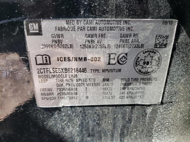Photo 10 from auction – 2011 GMC TERRAIN SL with VIN 2CTFLSE5XB6218446