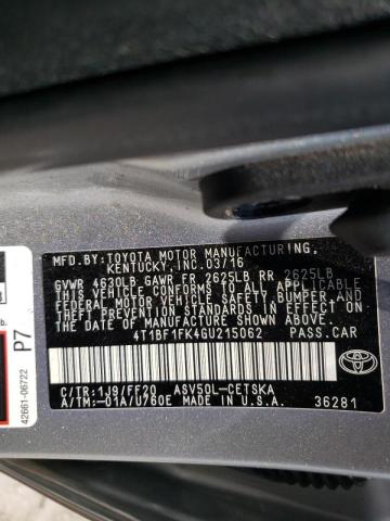 Photo 10 from auction – 2016 TOYOTA UK with VIN 4T1BF1FK4GU215062