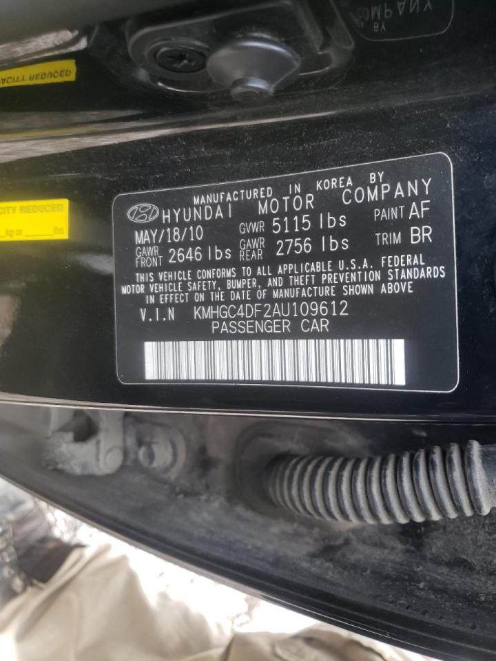 Photo 10 from auction – 2010 HYUNDAI GENESIS 4. with VIN KMHGC4DF2AU109612