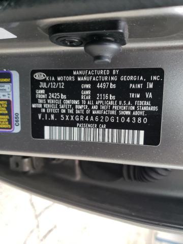 Photo 10 from auction – 2013 KIA OPTIMA SX with VIN 5XXGR4A62DG104380