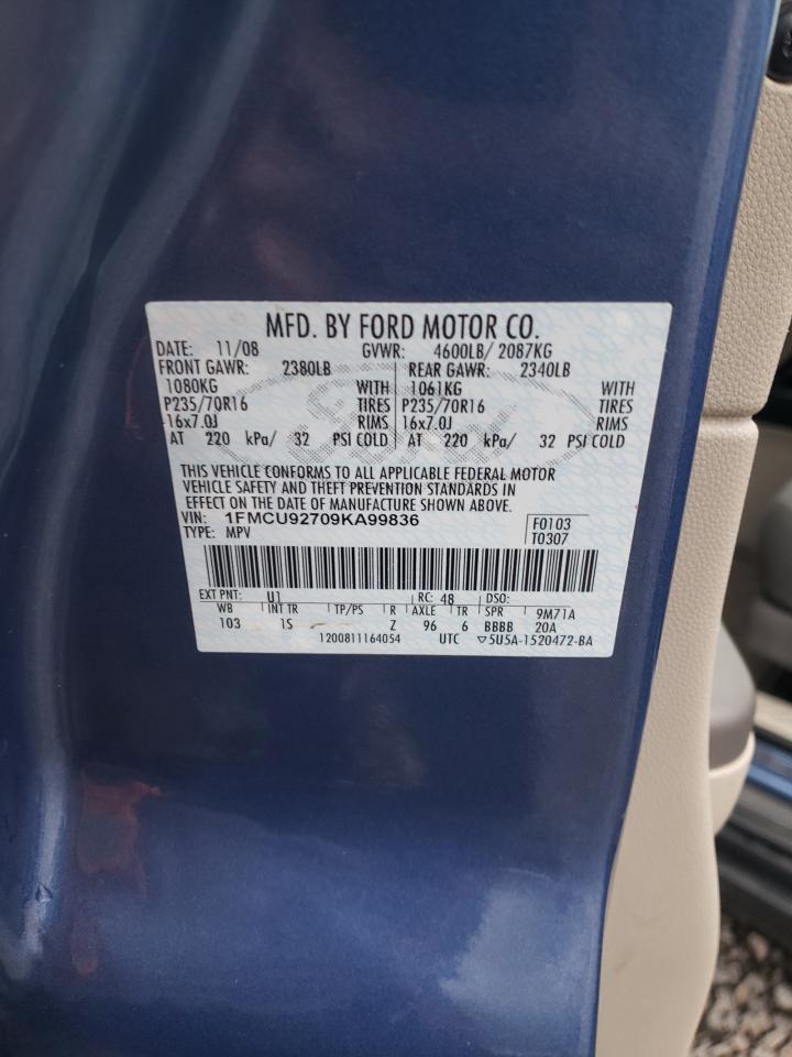 Photo 10 from auction – 2009 FORD ESCAPE XLS with VIN 1FMCU92709KA99836
