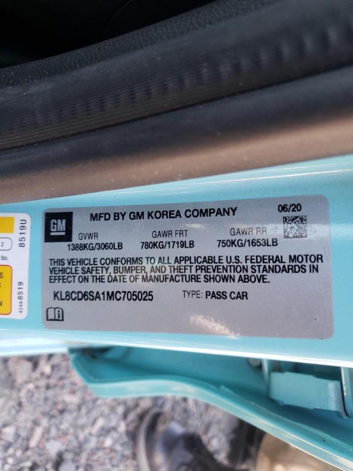 Photo 10 from auction – 2021 CHEVROLET SPARK 1LT with VIN KL8CD6SA1MC705025