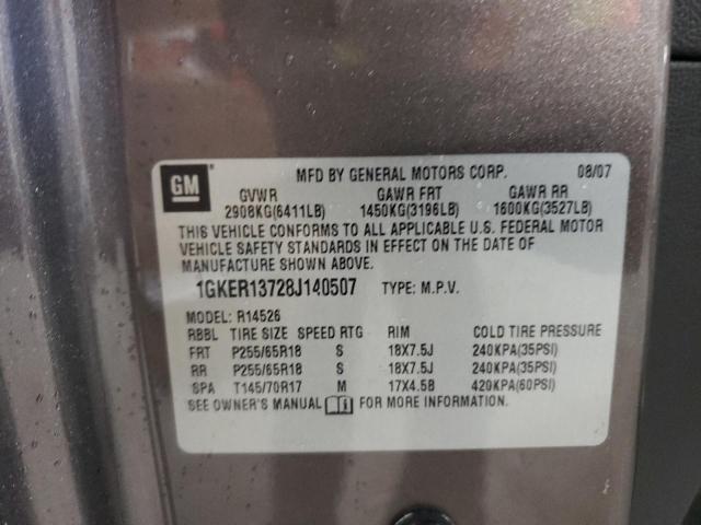 Photo 10 from auction – 2008 GMC ACADIA SLE with VIN 1GKER13728J140507