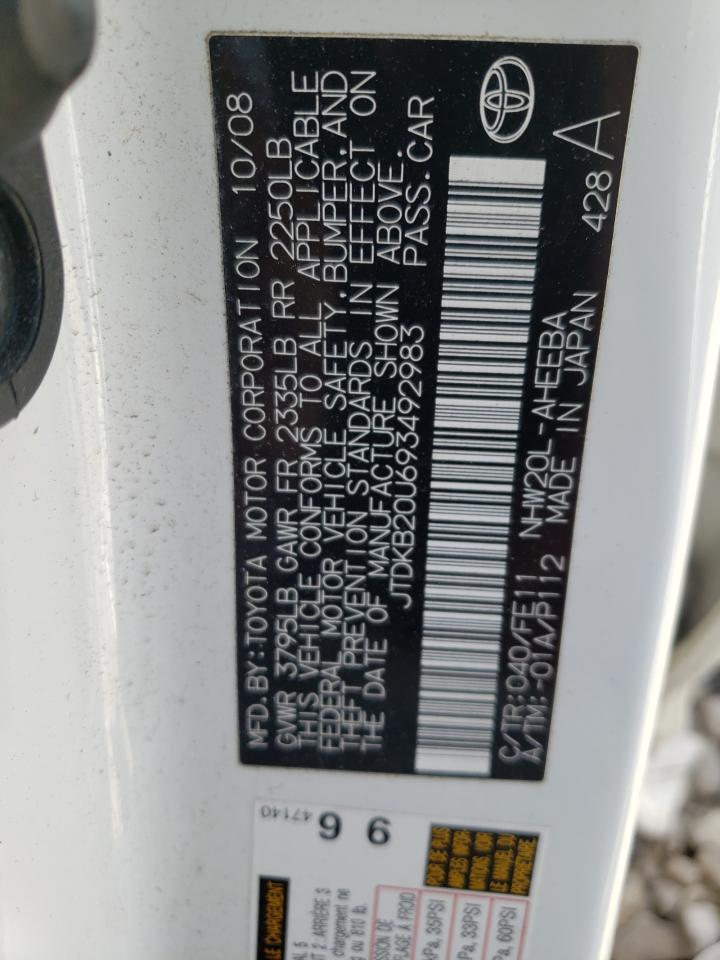 Photo 10 from auction – 2009 TOYOTA PRIUS with VIN JTDKB20U693492983