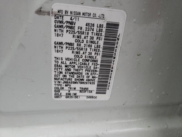 Photo 10 from auction – 2011 NISSAN ROGUE S with VIN JN8AS5MV7BW297435