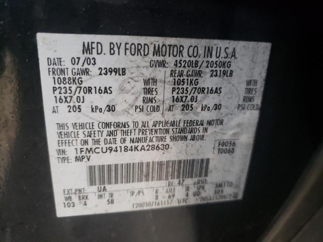 Photo 10 from auction – 2004 FORD ESCAPE LIM with VIN 1FMCU94184KA28630