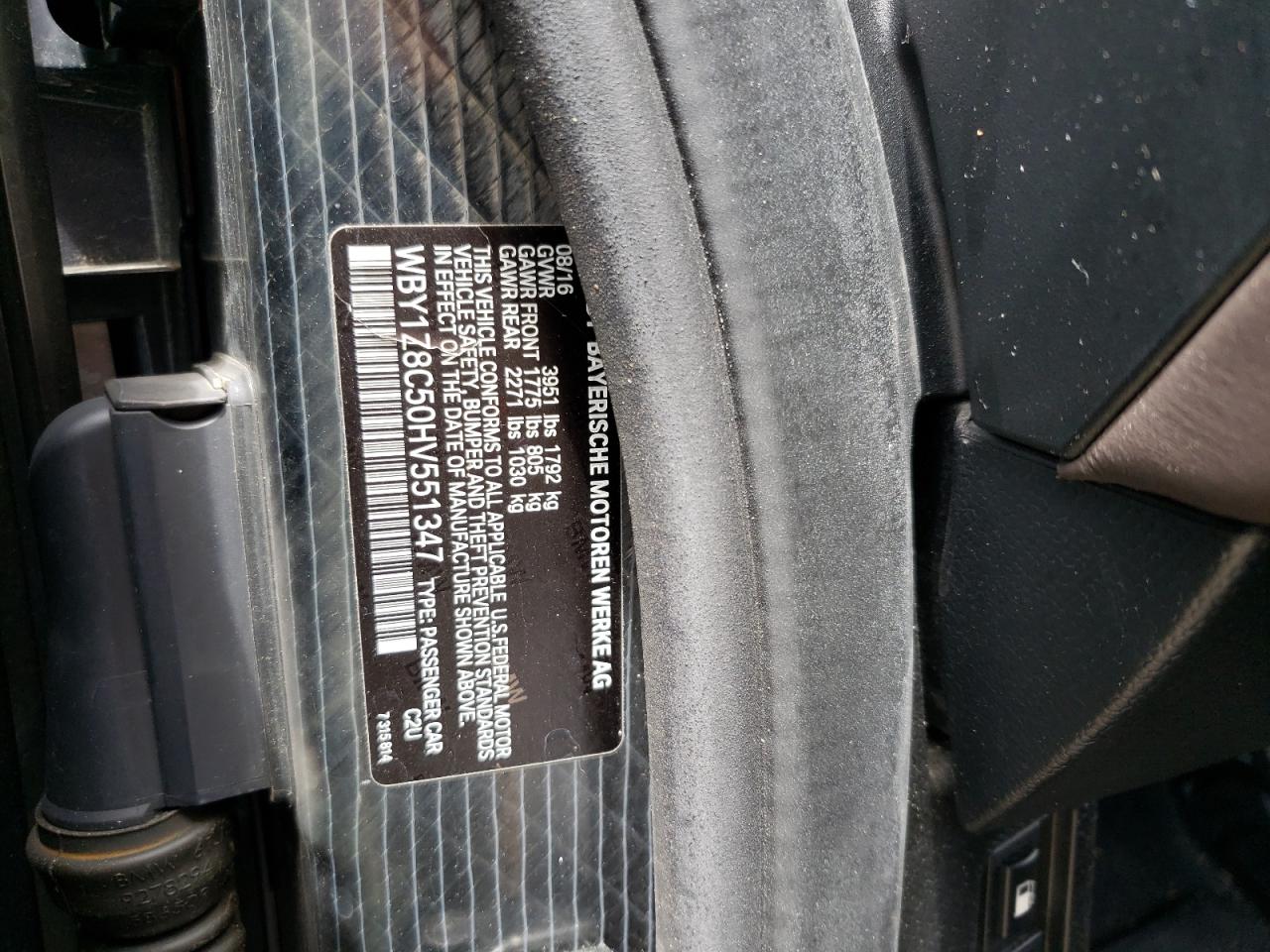 Photo 10 from auction – 2017 BMW I3 REX with VIN WBY1Z8C50HV551347