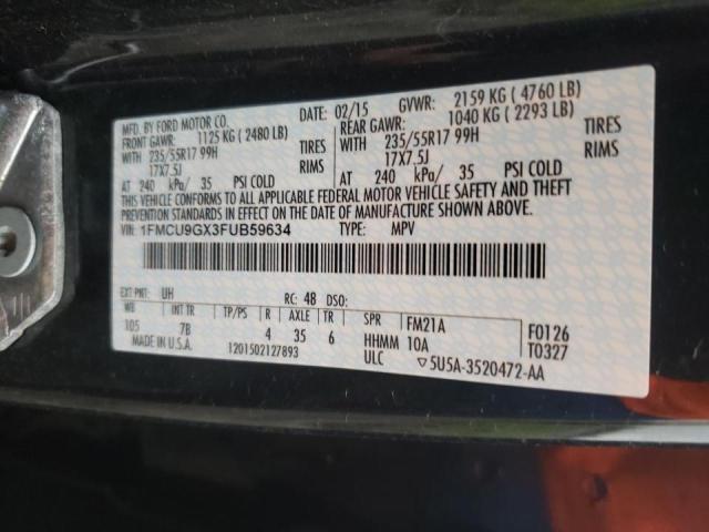 Photo 9 from auction – 2015 FORD ESCAPE SE with VIN 1FMCU9GX3FUB59634