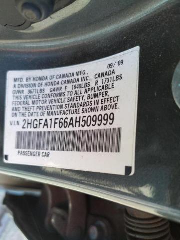 Photo 10 from auction – 2010 HONDA CIVIC with VIN 2HGFA1F66AH509999
