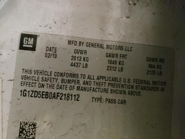 Photo 10 from auction – 2010 CHEVROLET MALIBU 2LT with VIN 1G1ZD5EB0AF218112