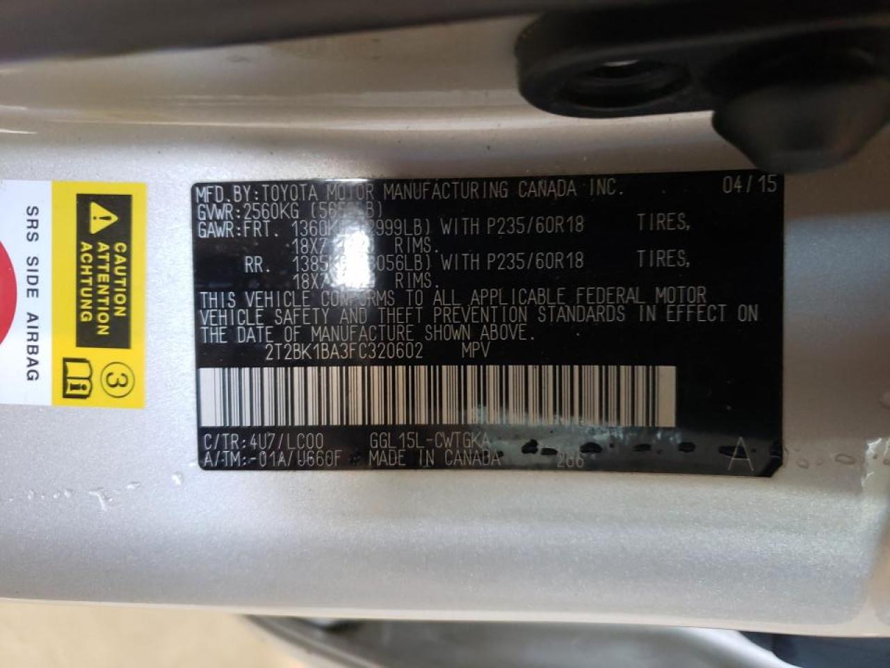 Photo 10 from auction – 2015 LEXUS RX 350 BAS with VIN 2T2BK1BA3FC320602