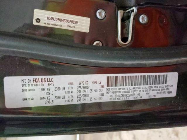 Photo 10 from auction – 2016 JEEP COMPASS SP with VIN 1C4NJDBB4GD520830