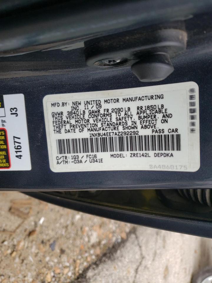 Photo 10 from auction – 2010 TOYOTA COROLLA BA with VIN 1NXBU4EE7AZ292292