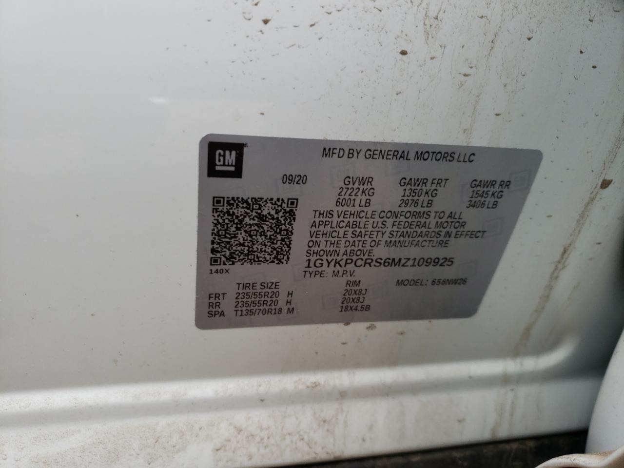 Photo 10 from auction – 2021 CADILLAC XT6 PREMIU with VIN 1GYKPCRS6MZ109925