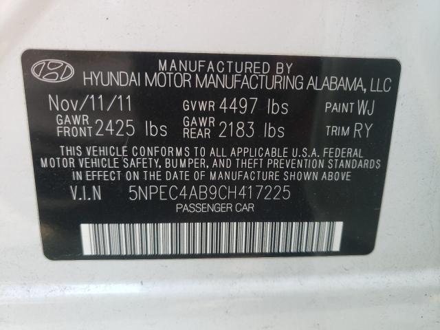 Photo 10 from auction – 2012 HYUNDAI SONATA SE with VIN 5NPEC4AB9CH417225