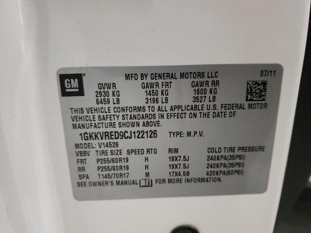 Photo 10 from auction – 2012 GMC ACADIA SLT with VIN 1GKKVRED9CJ122126