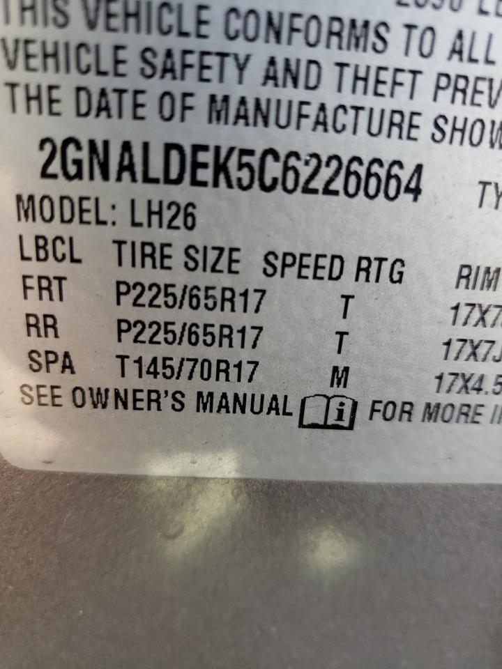Photo 10 from auction – 2012 CHEVROLET EQUINOX LT with VIN 2GNALDEK5C6226664