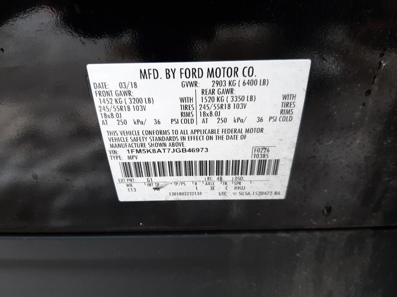 Photo 10 from auction – 2018 FORD EXPLORER P with VIN 1FM5K8AT7JGB46973