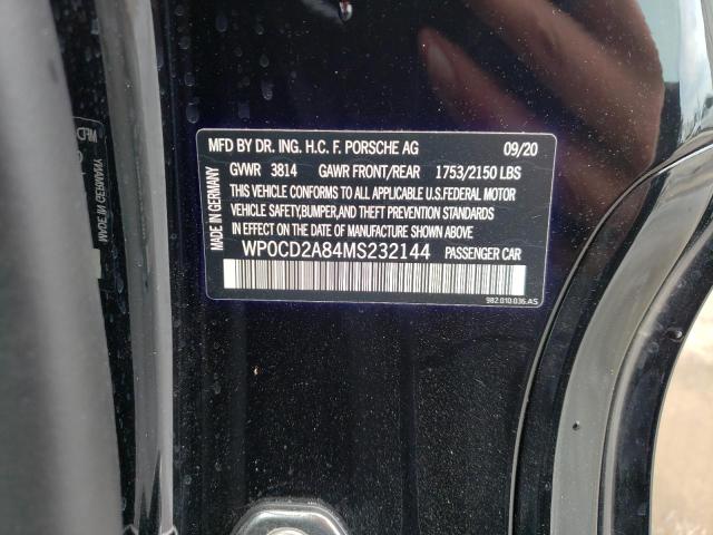 Photo 10 from auction – 2021 PORSCHE BOXSTER GT with VIN WP0CD2A84MS232144
