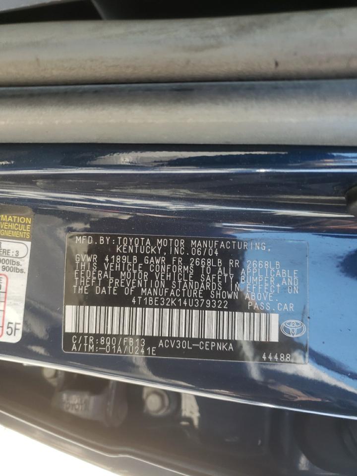 Photo 10 from auction – 2004 TOYOTA CAMRY LE with VIN 4T1BE32K14U379322