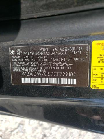 Photo 10 from auction – 2012 BMW 328 I SULE with VIN WBADW7C59CE729182