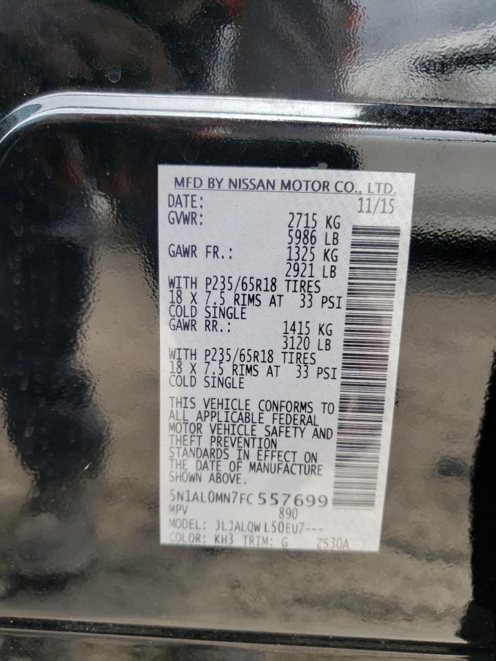 Photo 10 from auction – 2015 INFINITI QX60 with VIN 5N1AL0MN7FC557699