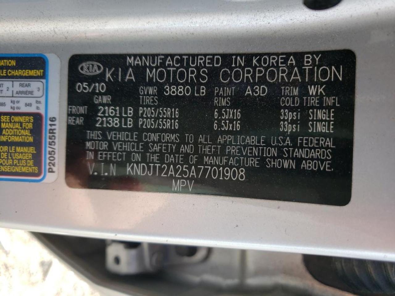 Photo 10 from auction – 2010 KIA SOUL + with VIN KNDJT2A25A7701908
