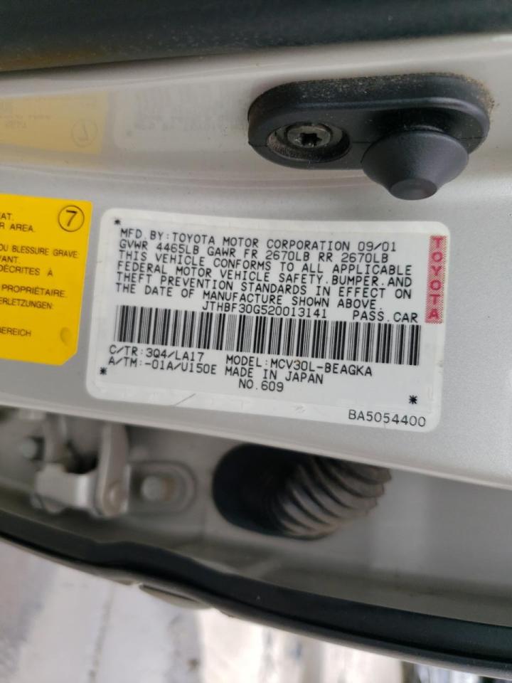 Photo 10 from auction – 2002 LEXUS ES 300 with VIN JTHBF30G520013141