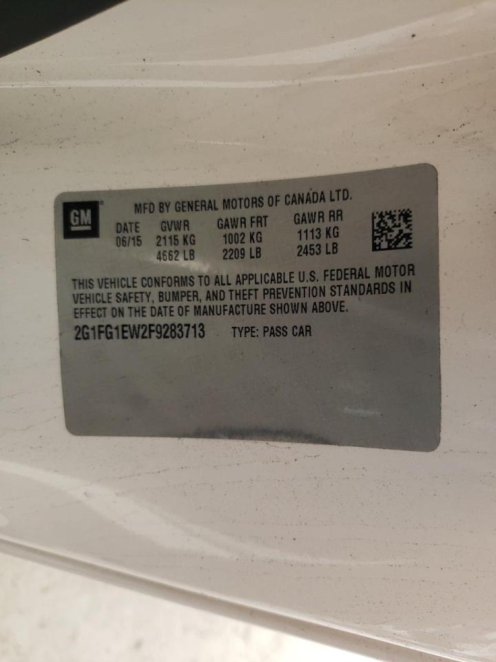 Photo 10 from auction – 2015 CHEVROLET CAMARO SS with VIN 2G1FG1EW2F9283713