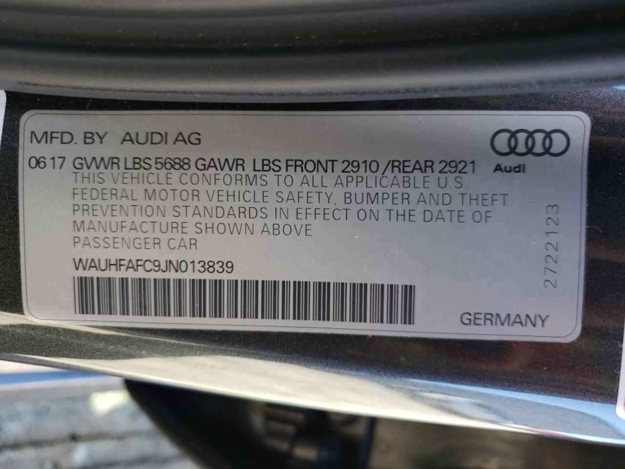 Photo 10 from auction – 2018 AUDI S6 PRESTIG with VIN WAUHFAFC9JN013839