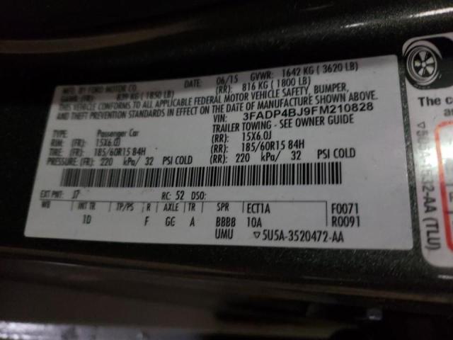 Photo 10 from auction – 2015 FORD FIESTA SE with VIN 3FADP4BJ9FM210828