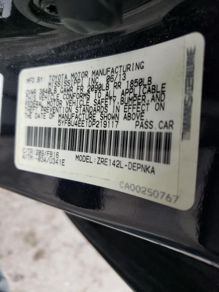 Photo 10 from auction – 2013 TOYOTA COROLLA BA with VIN 5YFBU4EE1DP219117