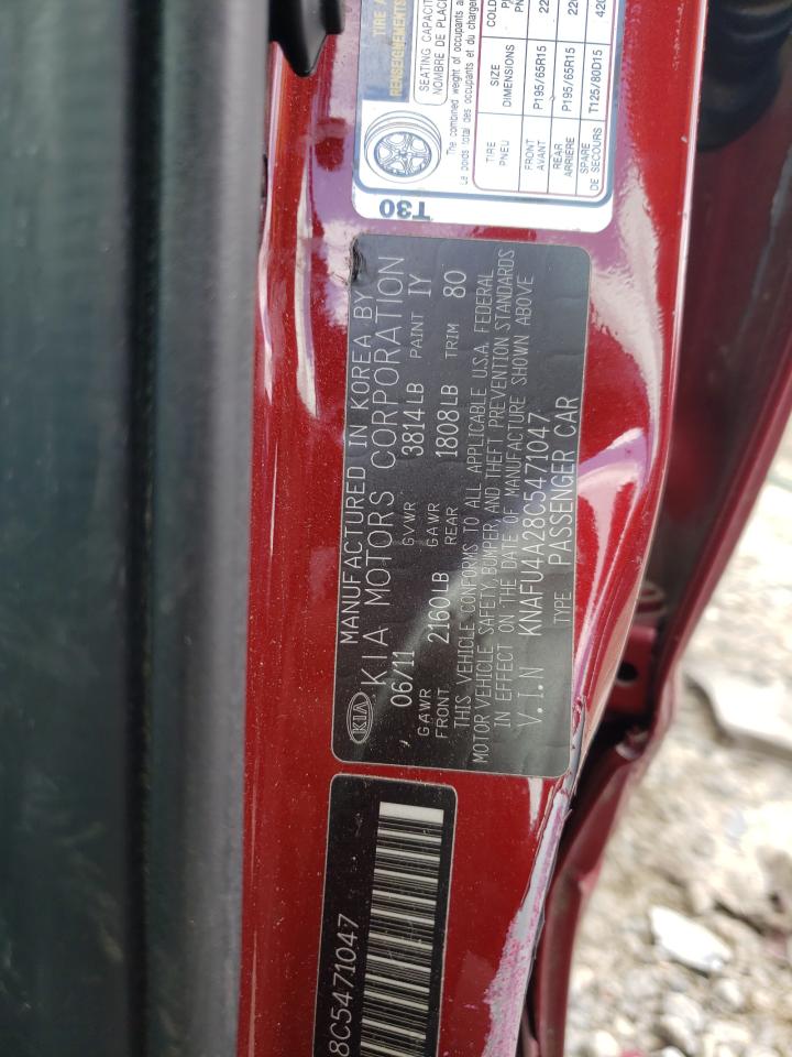 Photo 10 from auction – 2012 KIA FORTE EX with VIN KNAFU4A28C5471047