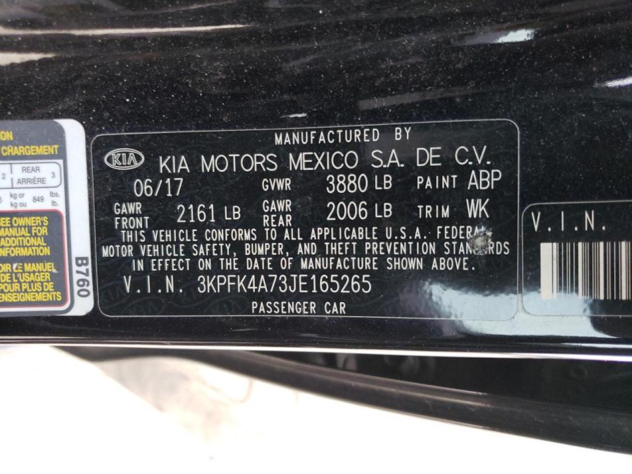 Photo 10 from auction – 2018 KIA FORTE LX with VIN 3KPFK4A73JE165265