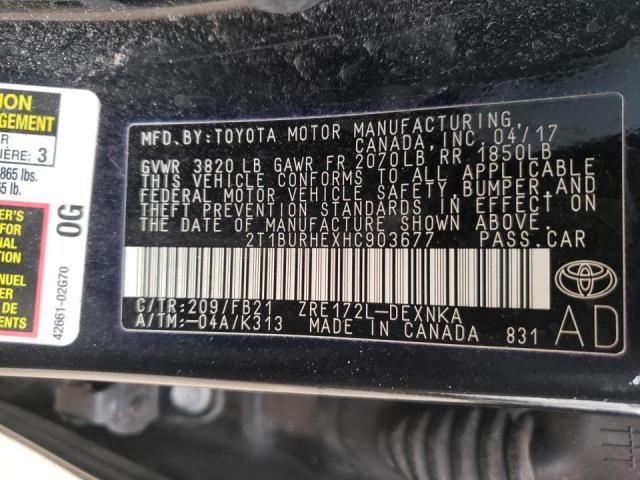Photo 10 from auction – 2017 TOYOTA COROLLA L with VIN 2T1BURHEXHC903677