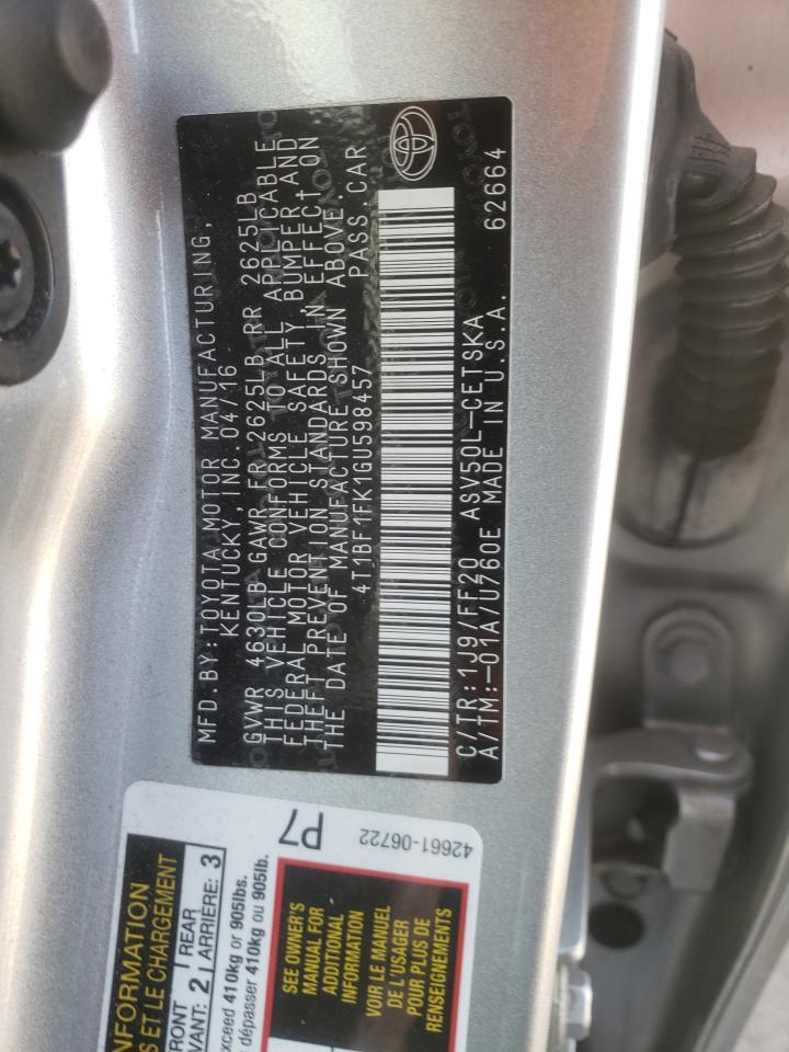 Photo 10 from auction – 2016 TOYOTA CAMRY LE with VIN 4T1BF1FK1GU598457
