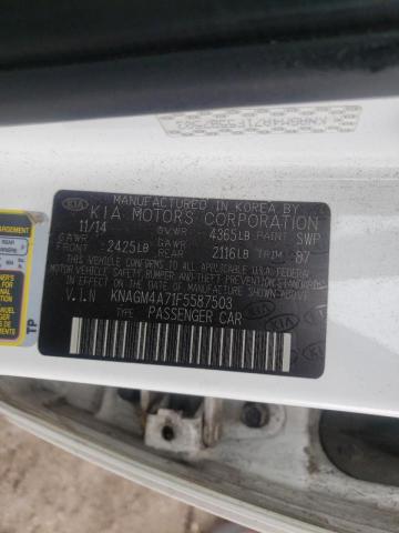 Photo 10 from auction – 2015 KIA OPTIMA LX with VIN KNAGM4A71F5587503