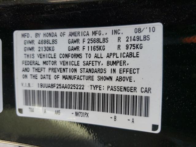 Photo 10 from auction – 2010 ACURA TL with VIN 19UUA8F25AA025222