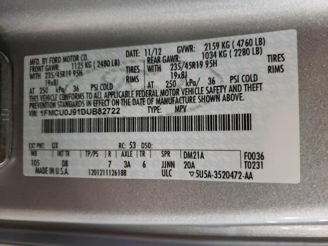 Photo 10 from auction – 2013 FORD ESCAPE TIT with VIN 1FMCU0J91DUB82722