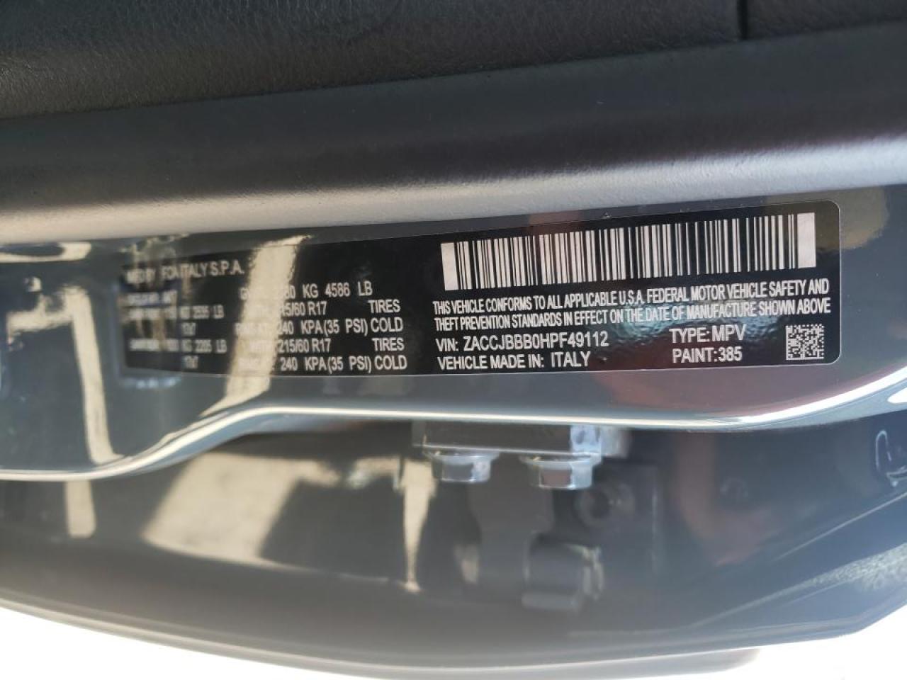 Photo 10 from auction – 2017 JEEP RENEGADE L with VIN ZACCJBBB0HPF49112