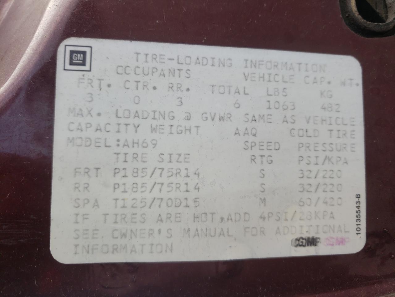 Photo 10 from auction – 1992 BUICK CENTURY SP with VIN 1G4AG54N2N6418949